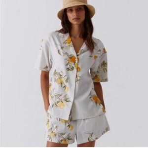 Kith Cream and Orange Floral  Shirt